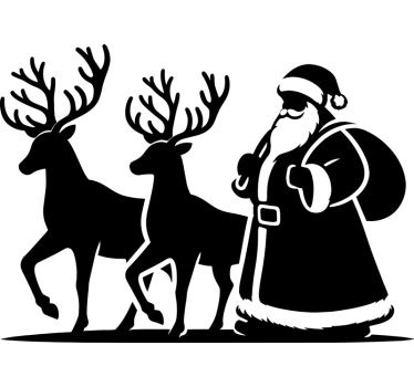 Santa Claus silhouette Christmas sticker - TenStickers