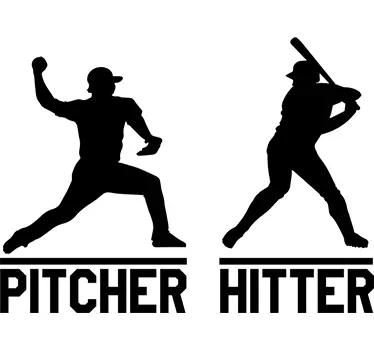 Sports wall sticker pitcher and hitter silhouettes - TenStickers