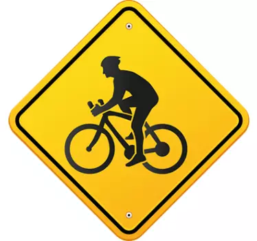 Cyclist Warning Sign - TenStickers