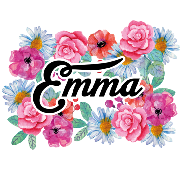 Flowers bike sticker with name - TenStickers