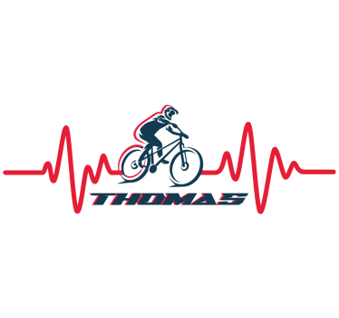 Heart beat bike sticker with name - TenStickers