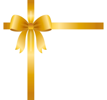 golden gift bow shop window sticker - TenStickers
