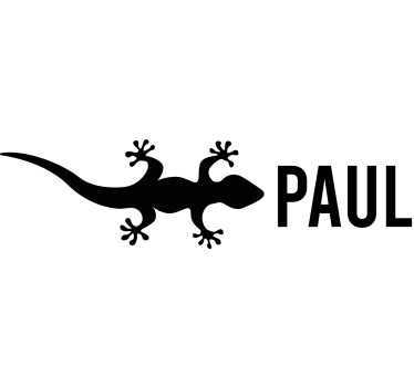 Gecko with name bike sticker - TenStickers