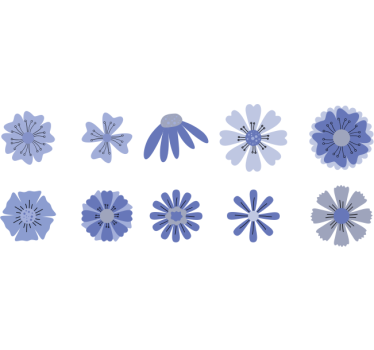 Graceful blue flowers bike sticker - TenStickers
