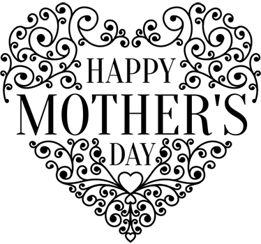 ornamental heart Mother's day shop window sticker - TenStickers