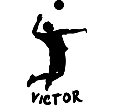 volley player with name wall sticker - TenStickers