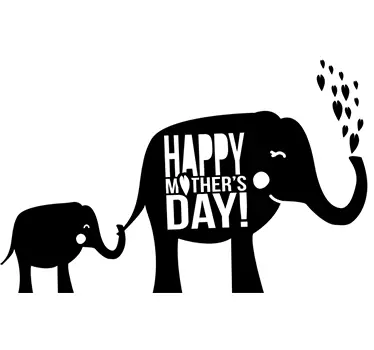Happy Mother's Day Elephant Sticker - TenStickers