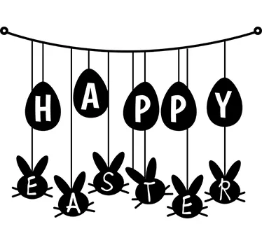 Hanging Happy Easter Sticker - TenStickers