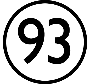 Rounded classic number motorbike sticker - TenStickers