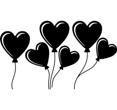 heart balloons valentine's sticker - TenStickers