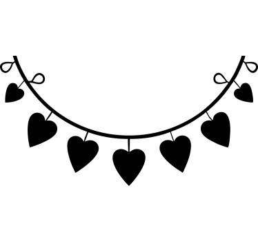 semicircle hearts valentine's sticker - TenStickers