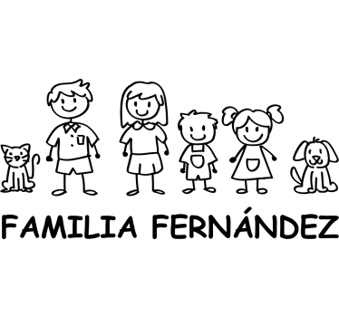 family members with your names  fridge sticker - TenStickers