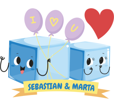 ice cubes with your names fridge sticker - TenStickers