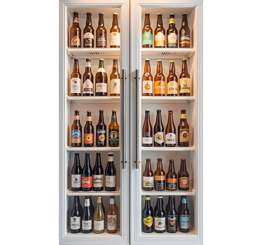 Beer brands fridge sticker - TenStickers