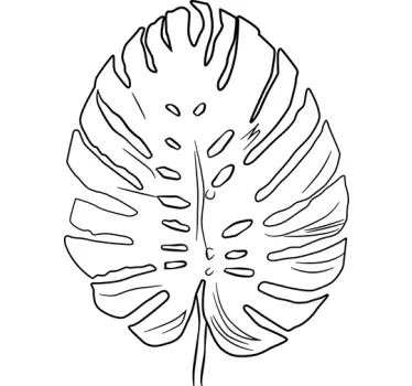 Plant Leaf Outline Design Wall Sticker - TenStickers