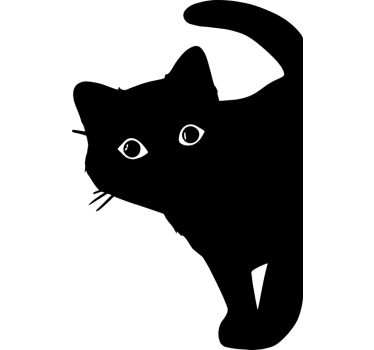 Curious cat car sticker - TenStickers