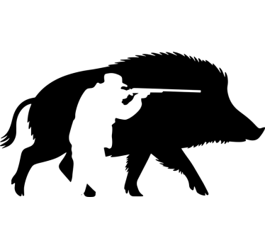 wild boar hunting car sticker - TenStickers