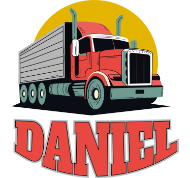 personalized red truck toy sticker - TenStickers