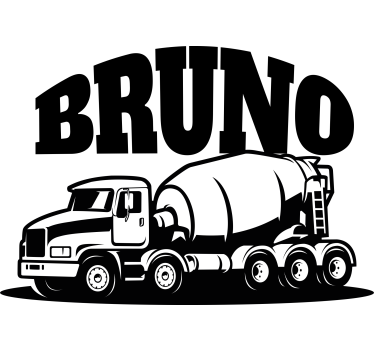 personalized concrete mixer truck toy sticker - TenStickers