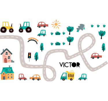 Tractor road wall decal - TenStickers