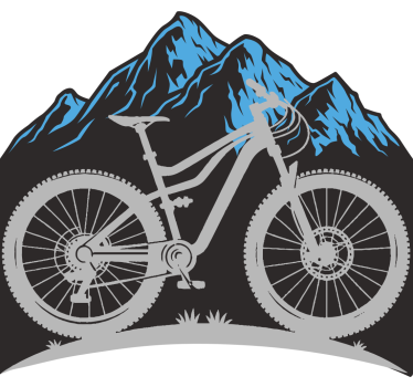 Blue mountain bike sticker - TenStickers