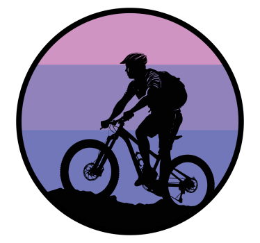Purple sunset bike sticker - TenStickers