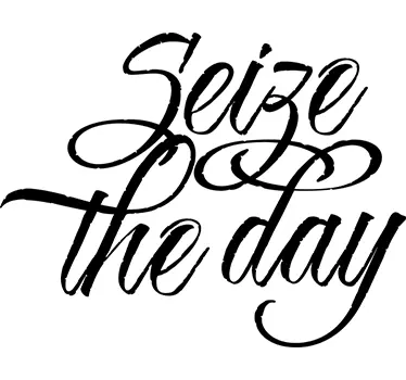 Calligraphy seize the day motivational wall sticker - TenStickers