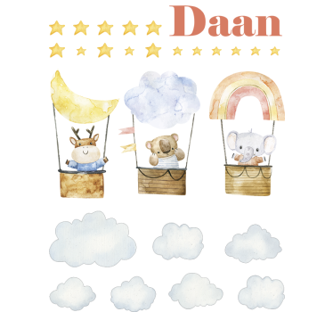 High-flying animal friends wall decal - TenStickers