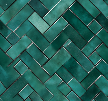Herringbone green tile stickers for bathroom - TenStickers