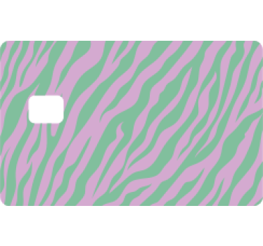 Zebra print mint green credit card sticker - TenStickers