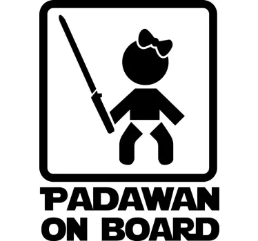 Padawan girl baby on board car sticker - TenStickers