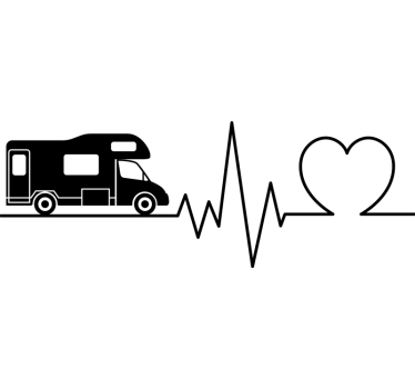 Heartbeat caravan sticker - TenStickers