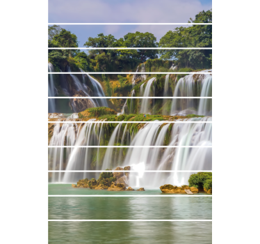 Nature waterfall stair riser sticker - TenStickers