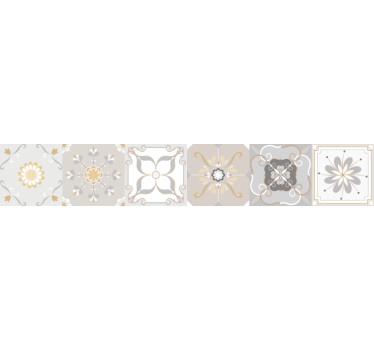 Portuguese tiles beige stair riser sticker - TenStickers