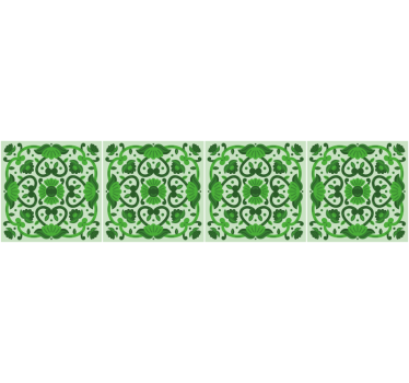 Portuguese tiles green stair riser sticker - TenStickers