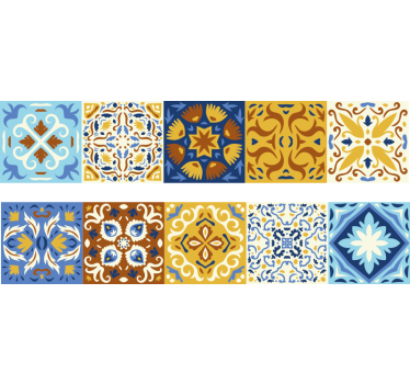 Spanish tiles coloured stair riser sticker - TenStickers