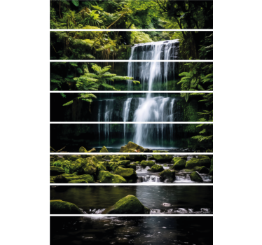 Waterfall stones stair riser sticker - TenStickers