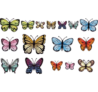 Coloured butterflies window sticker - TenStickers