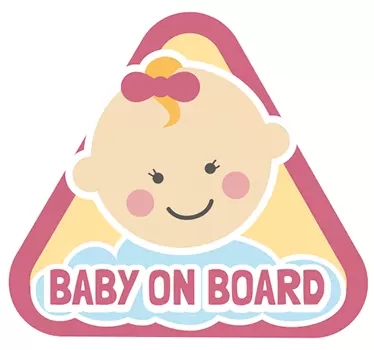 Baby on Board Sticker Cartoon Girl - TenStickers