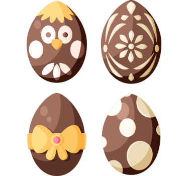 Chocolate easter eggs shop window sticker - TenStickers