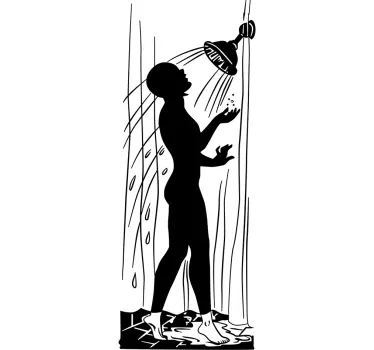 Characters Sticker for shower comic silhouette - TenStickers