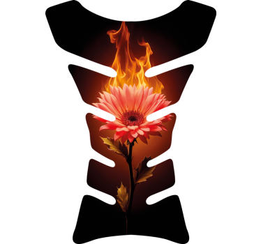 Flaming flower motorbike sticker - TenStickers