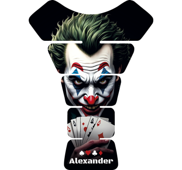 Villain with poker cards motorbike sticker - TenStickers