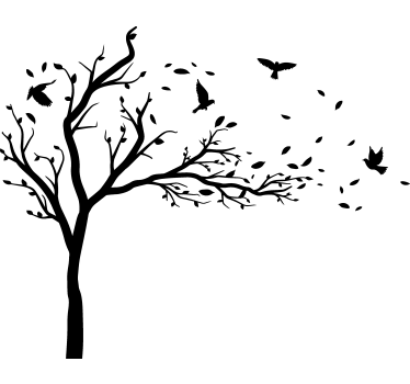Autumn tree scene wall decal - TenStickers