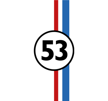 "Herbie" number car sticker - TenStickers