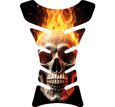 Flaming Skull motorbike sticker - TenStickers