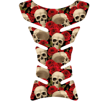Skulls and roses motorbike sticker - TenStickers