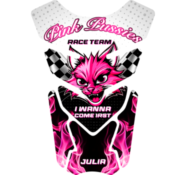 Pink cat motorbike sticker - TenStickers