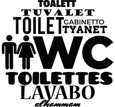 Languages Toilet Sticker - TenStickers