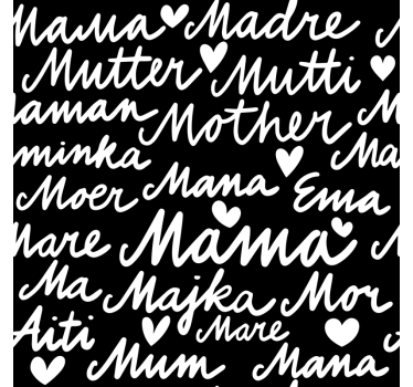 Mother calligraphic words pattern shop window sticker - TenStickers